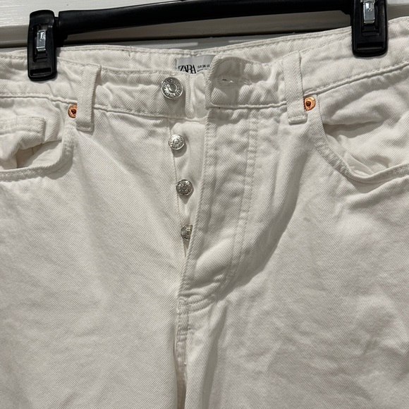 Zara White Wide Legged Jeans - Picture 2 of 6